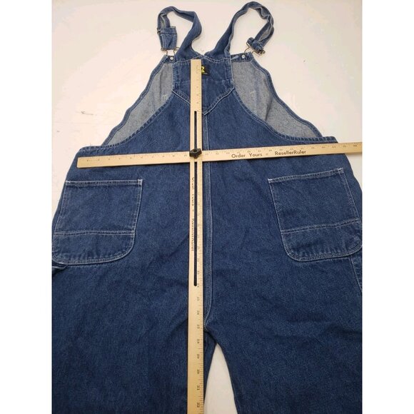 Real Work Wear Overalls Mens 52x32 Bib Carpenter Blue Farmer Engineer Garden - Picture 10 of 14
